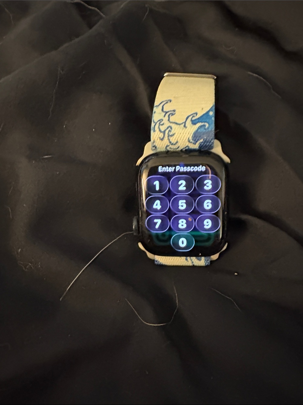 Apple Smartwatch with Blue Wave Fabric Band